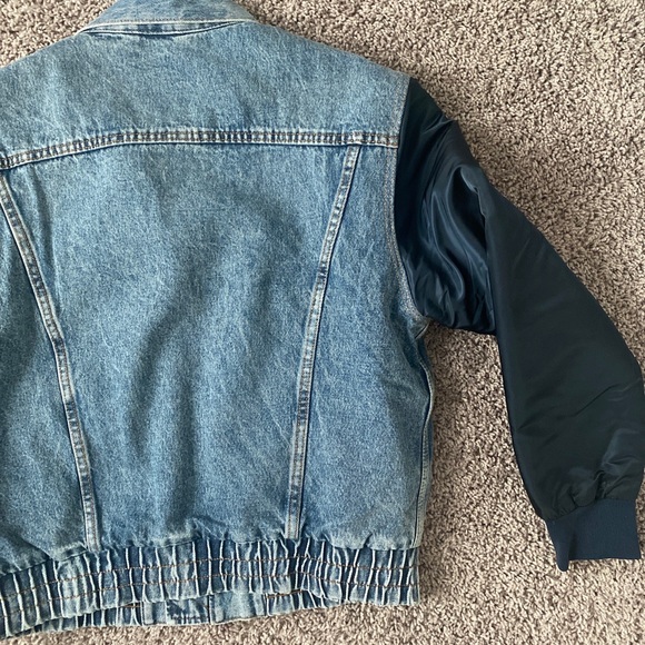 New Levi's Premium Big E Men Sherpa Lined Hybrid Denim Trucker Jean Jacket Small - Picture 7 of 8